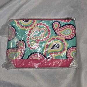 Paisley Cosmetic Bag - Pink, Yellow, Mint Green 9"x 6.5"